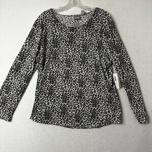 Chico’s‎ Cozisoft shirt top sz 3 (XL) animal leopard cheetah print mobwife NWT